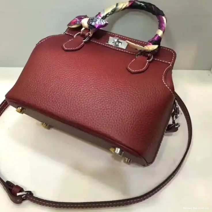 Cheap Toolbox In Palladium Leather Swift Hardware Hermes Bag Burgundy 0409